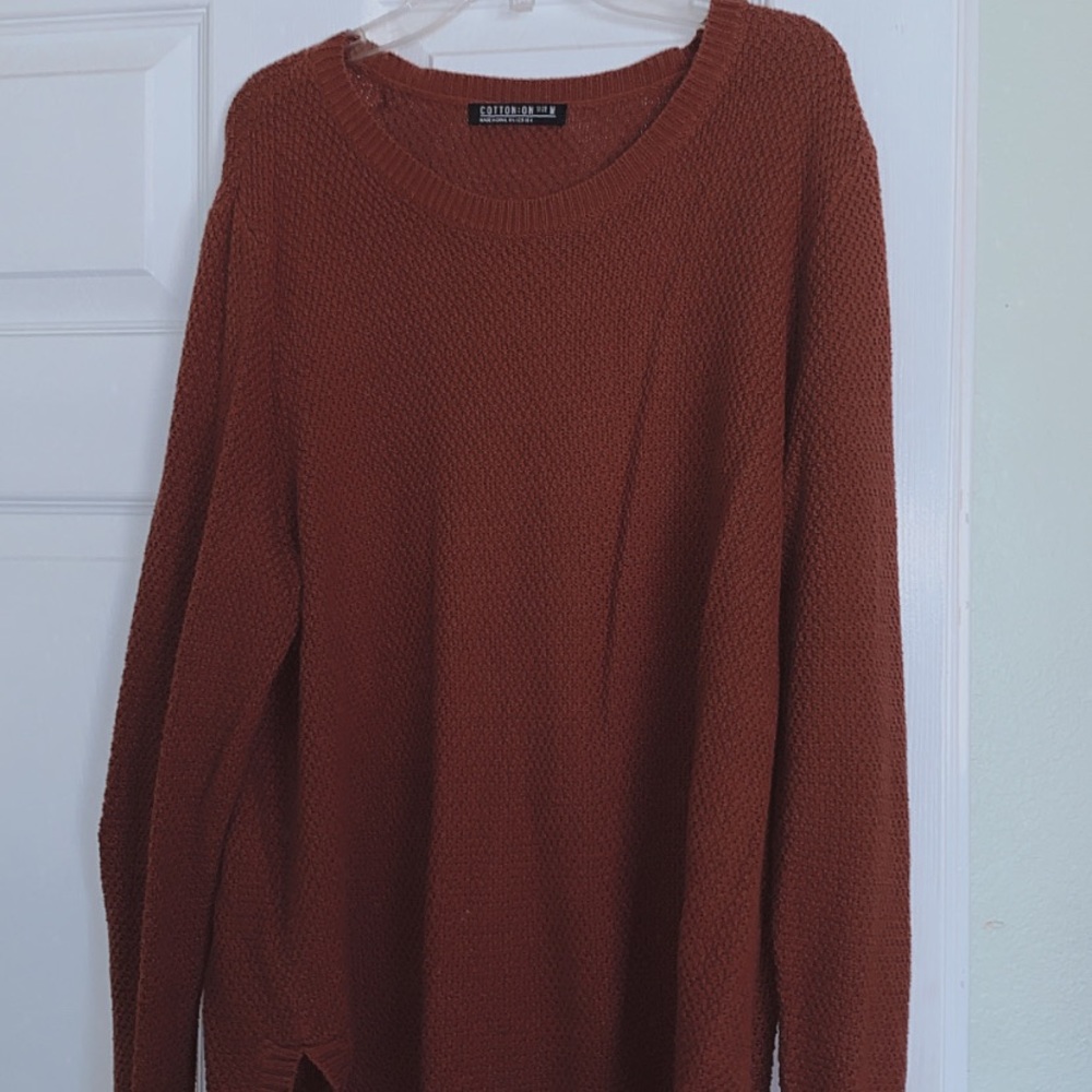 Drop shoulder sweater